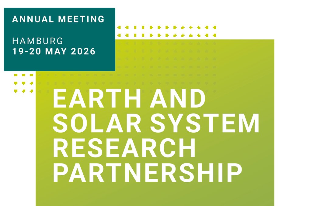 Earth and Solar System Research Partnership auf grünem Hintergrund.